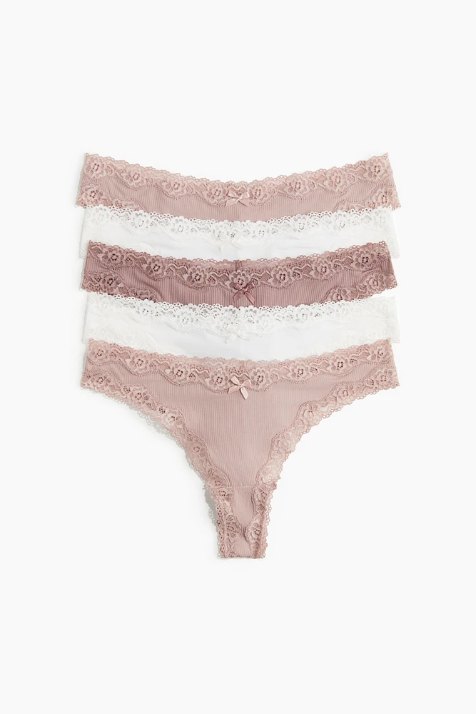 5-pack Microfiber and Lace Brazilian Briefs