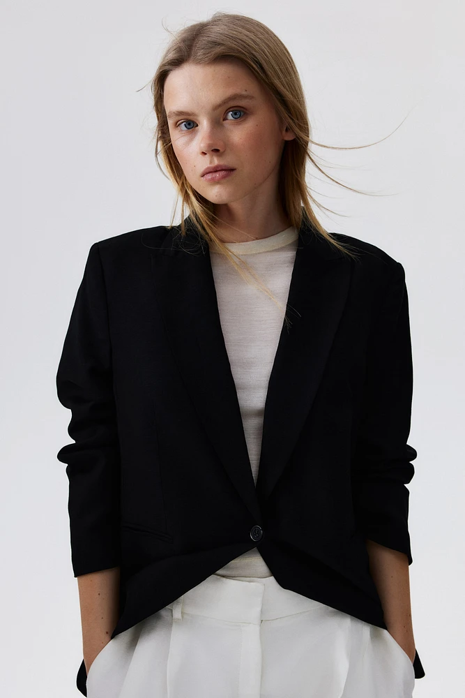 Linen-Blend Blazer