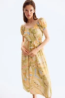 Off-the-Shoulder Poplin Dress