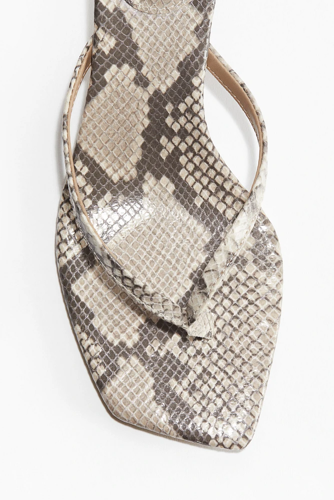 Kitten-Heeled Sandals