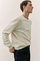 Regular Fit Herringbone-Patterned Sweatshirt