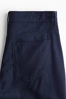 Wide-Leg Linen-Blend Pants