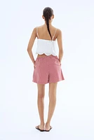Linen-Blend Drawstring Shorts