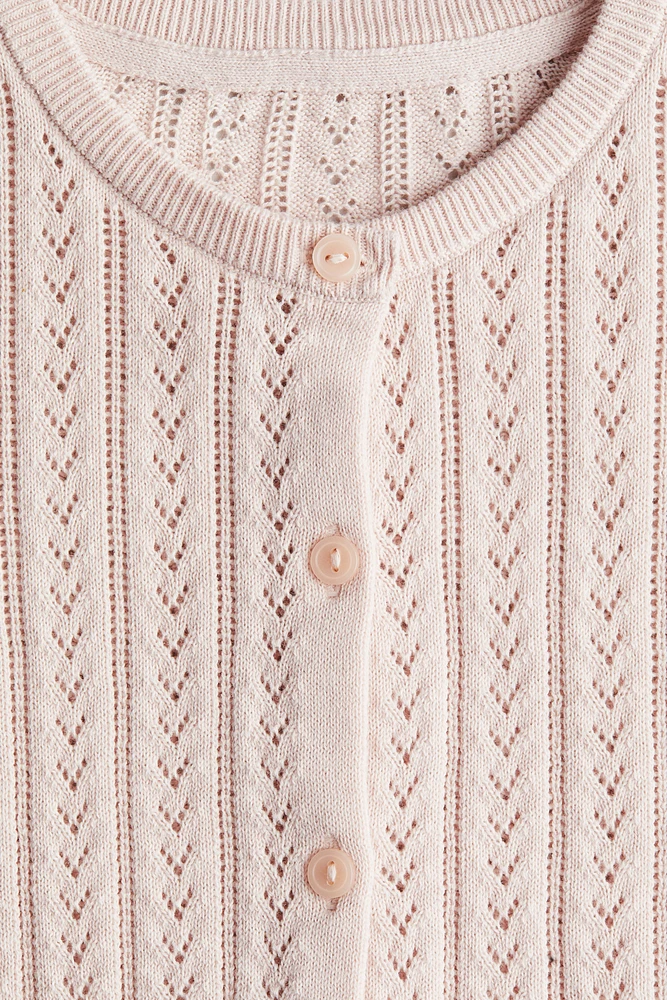 Pointelle-Knit Cotton Cardigan