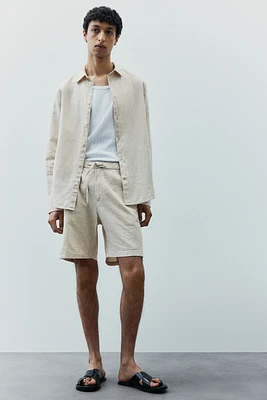 Regular Fit Linen-blend Shorts