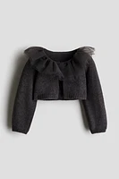 Cardigan with Tulle Collar