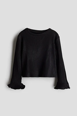 Flared-Sleeve Jersey Top