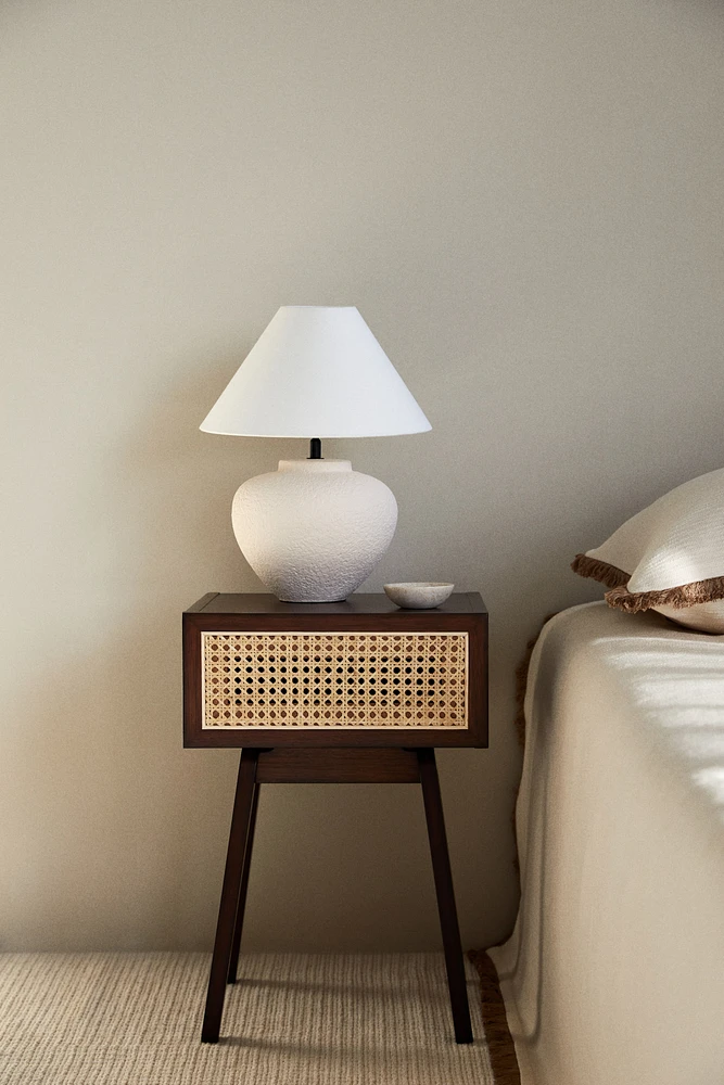 Rattan-drawer End Table