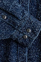 Veste grande taille en denim bouclette