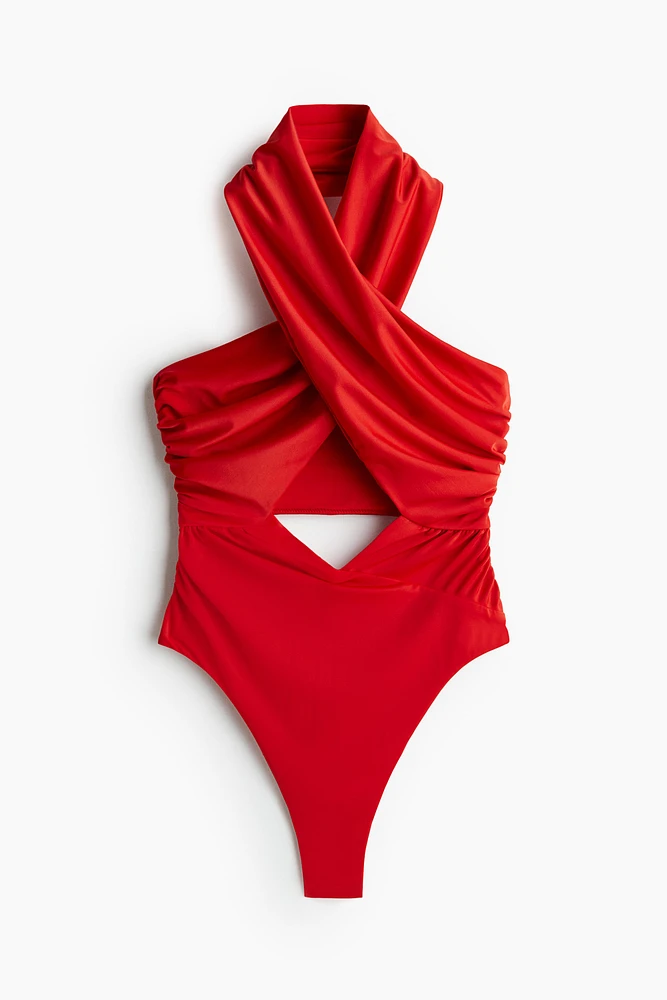 Draped Halterneck Swimsuit