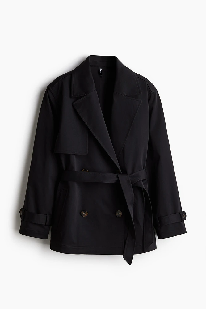 Short Twill Trench Coat