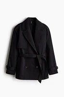 Short Twill Trench Coat