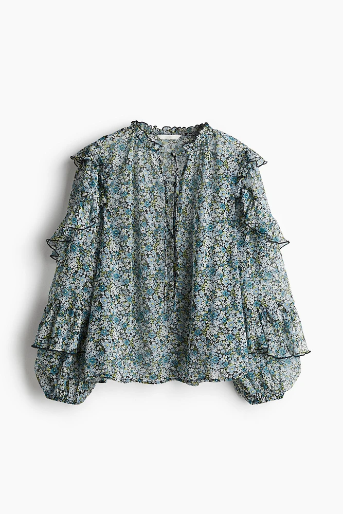 Flounced Chiffon Blouse