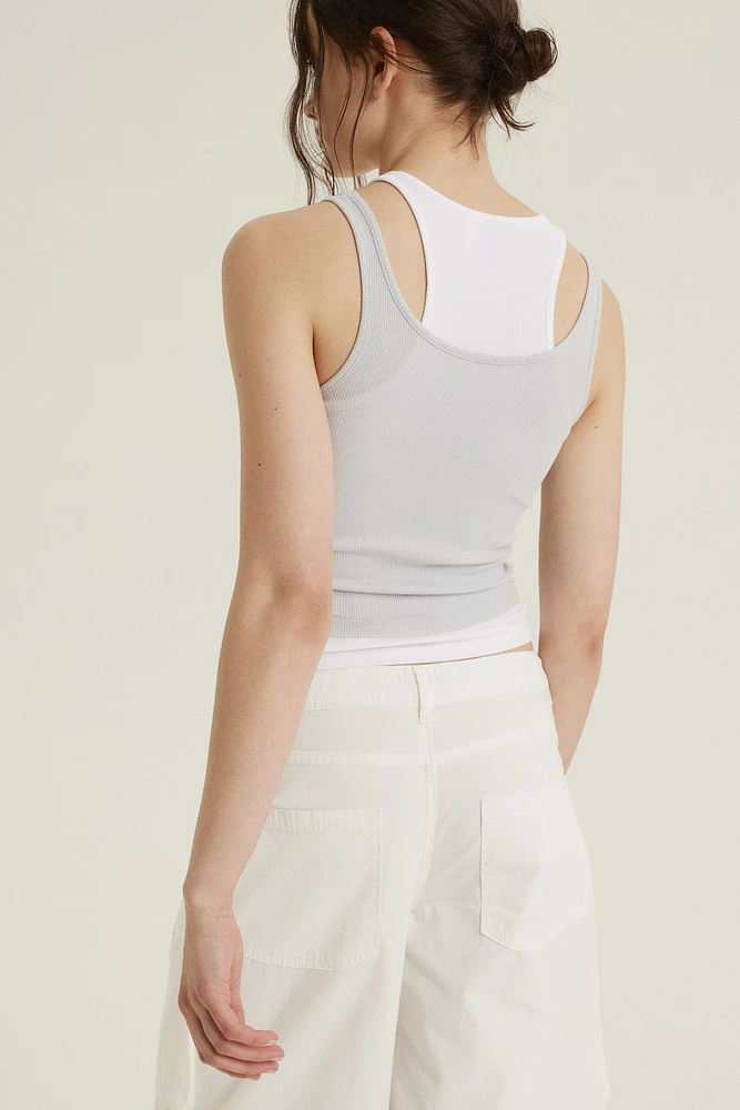 Double-layered Ribbed Tank Top