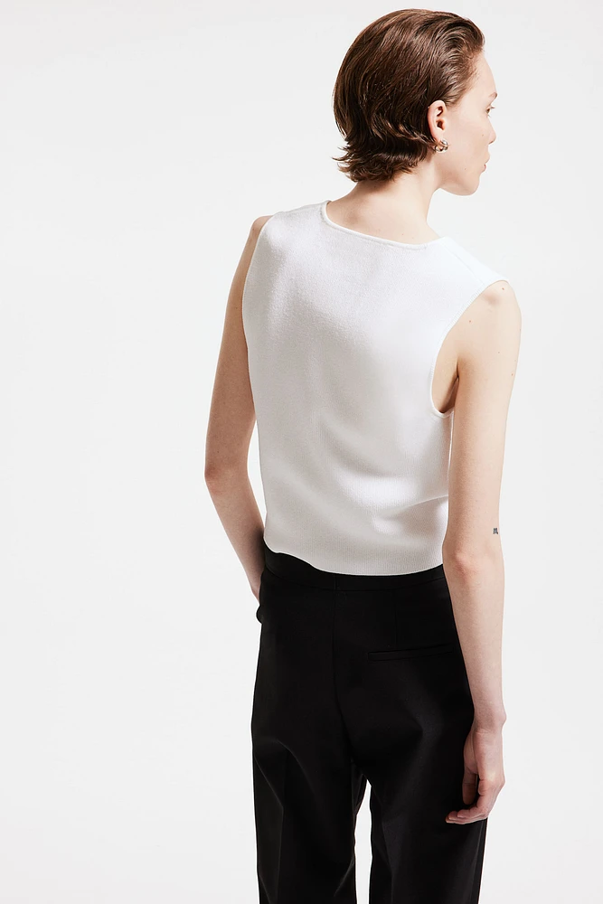 Sleeveless Top with Asymmetric Neckline