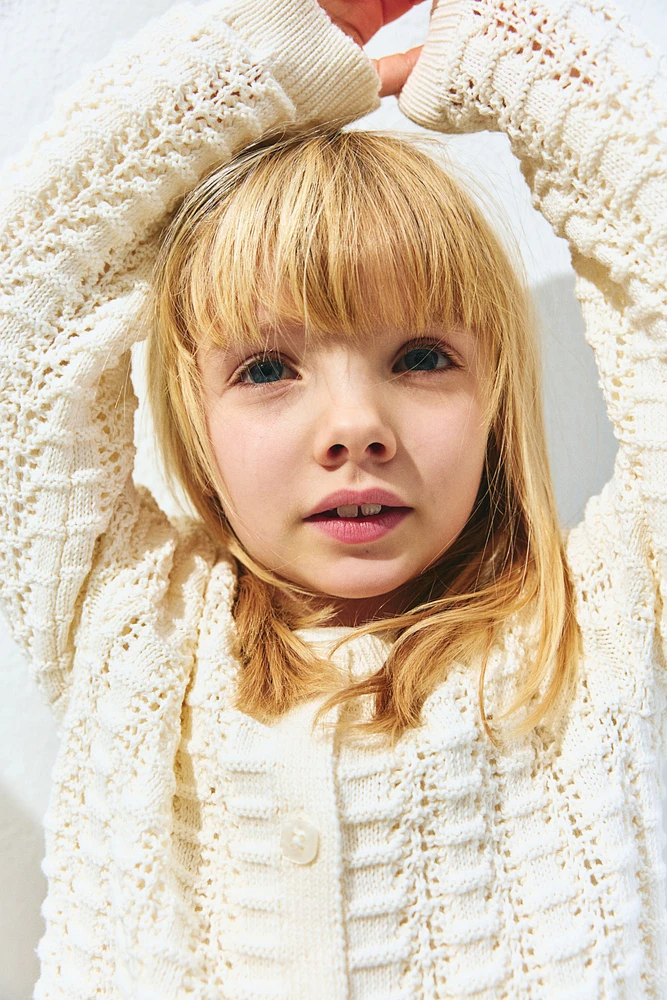 Pointelle-Knit Cardigan