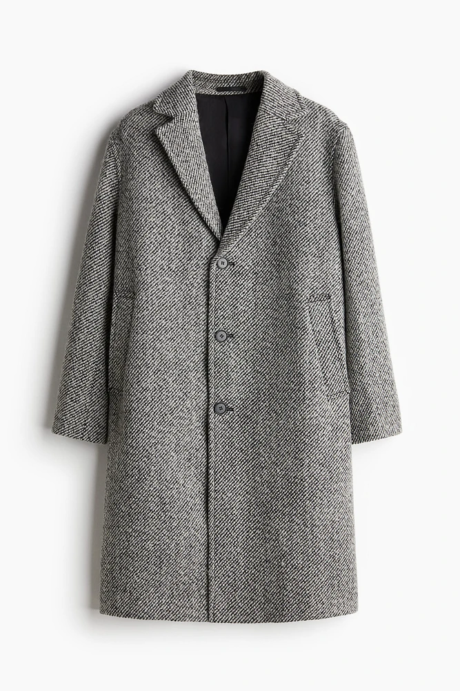 Loose Fit Wool-Blend Coat