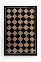 Diamond-Patterned Wool-Blend Rug