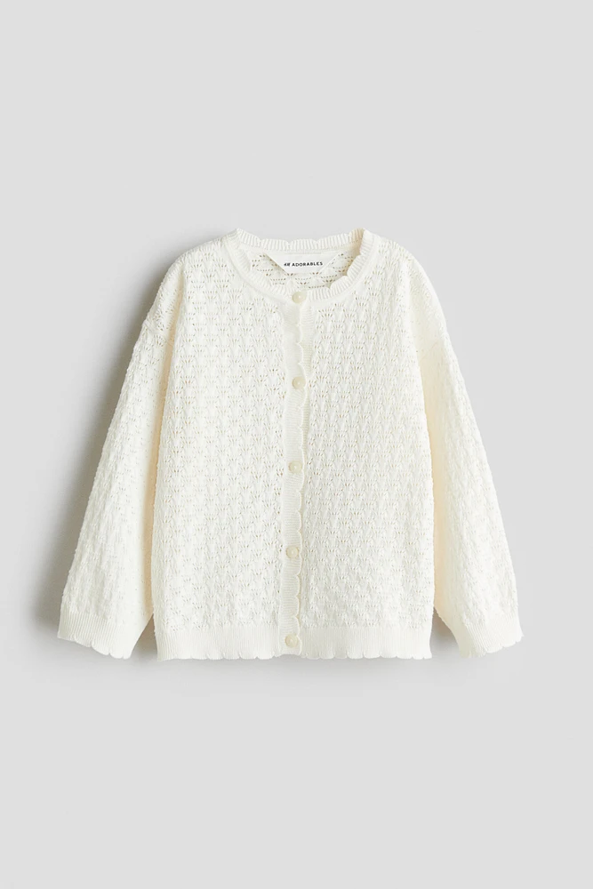 Pointelle-Knit Cotton Cardigan