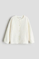 Pointelle-Knit Cotton Cardigan