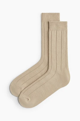 Chaussettes en tricot côtelé