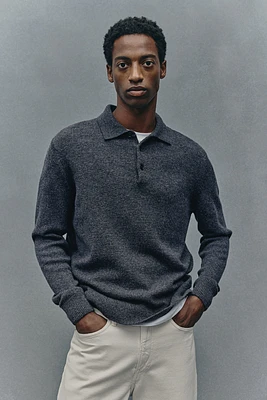 Regular Fit Wool Polo Sweater