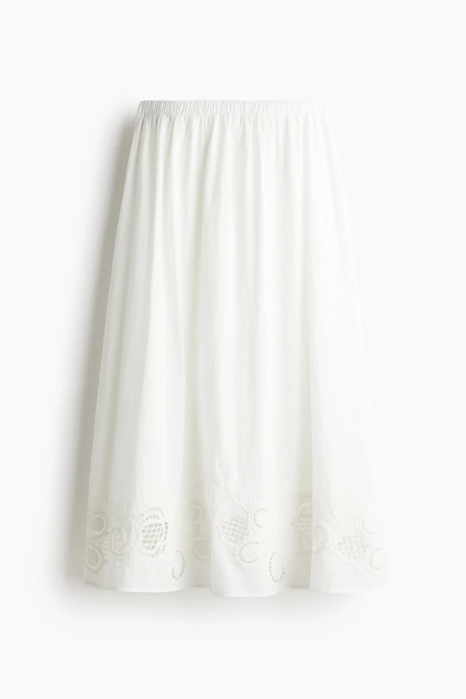 Jupe en coton avec broderie anglaise