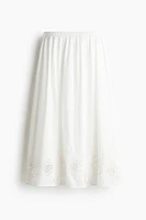 Cotton Skirt with Eyelet Embroidery