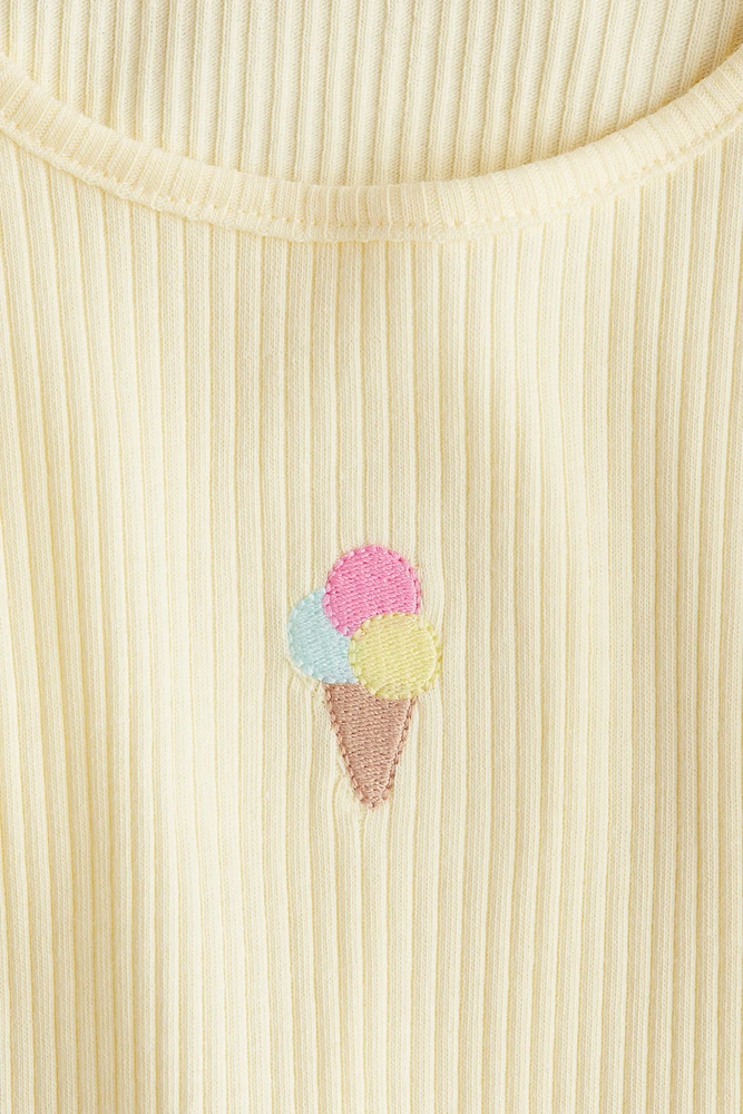 Embroidered-Motif Tank Top