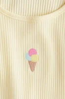 Embroidered-Motif Tank Top