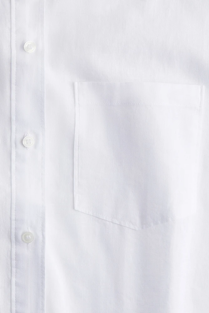 Oversized Linen-Blend Shirt