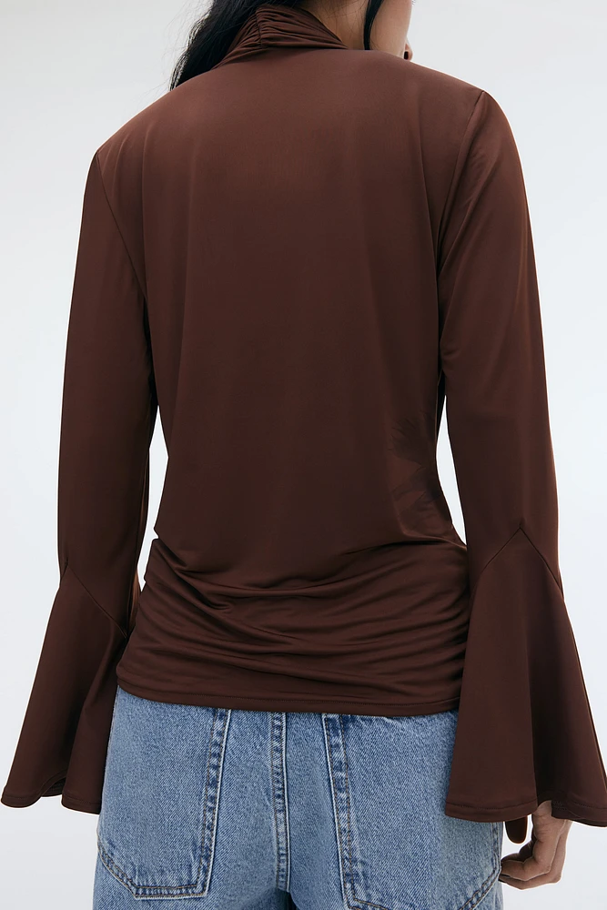 Cowl-Neck Jersey Top