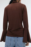 Cowl-Neck Jersey Top