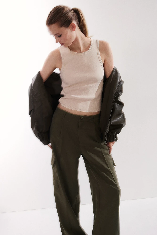 Wide-Leg Cargo Pants