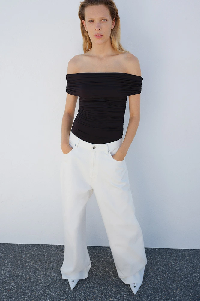 Gathered Off-the-Shoulder Bodysuit