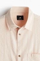 Regular-Fit Textured Short-Sleeved Shirt