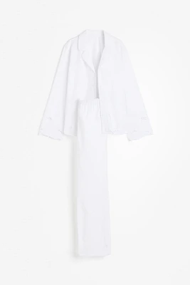 Pajamas with Eyelet Embroidery