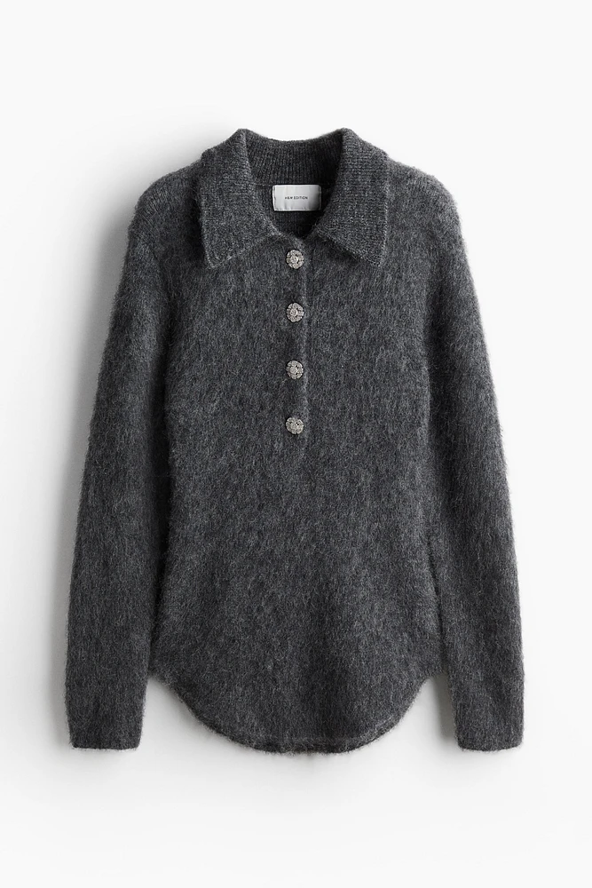 Mohair-Blend Sweater with Collar