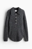 Mohair-Blend Sweater with Collar