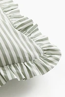 Housse de coussin volantée en coton