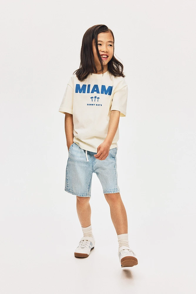 Cotton Denim Shorts