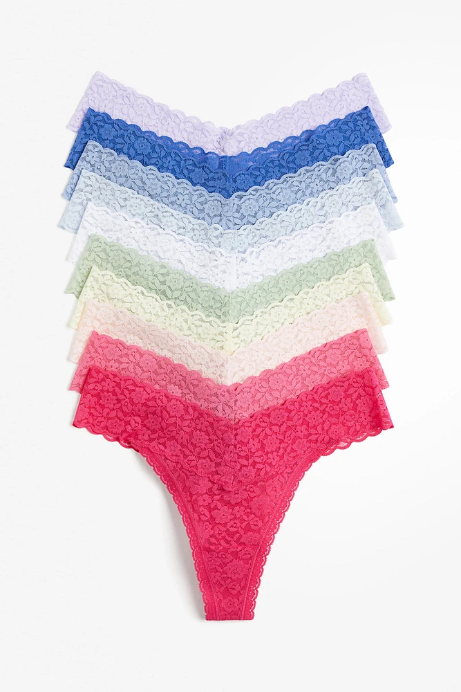 10-pack Lace Thong Briefs