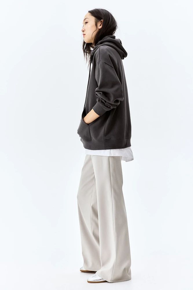 Wide-Leg Twill Pants