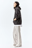 Wide-Leg Twill Pants