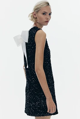 Sequined Tie-back Dress