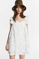 Mini Dress with Eyelet Embroidery