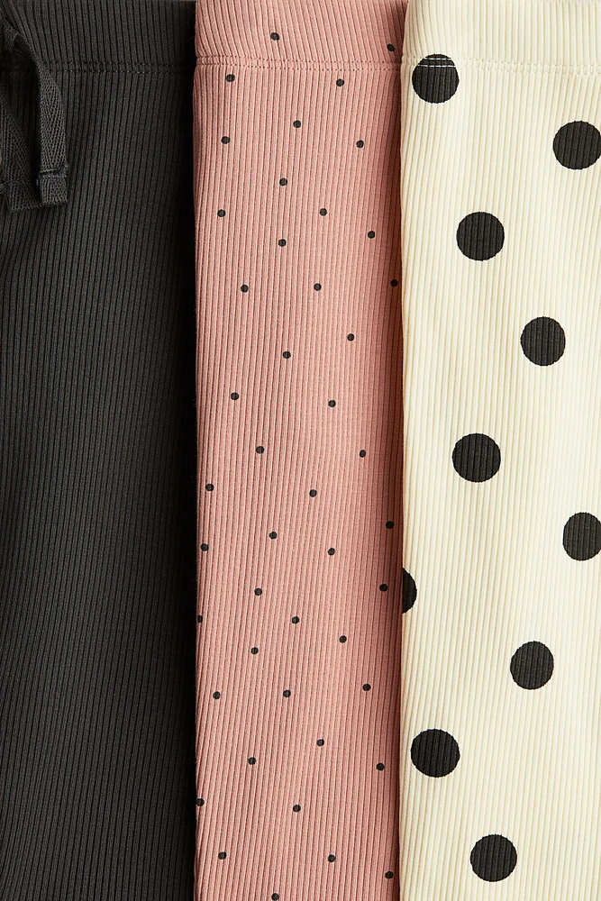 3-pack Ribbed Cotton Leggings