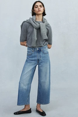 Jean court et ample Taille Haute
