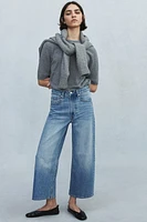 Jean court et ample Taille Haute
