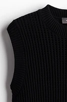 Regular Fit Hole-Knit Sweater Vest